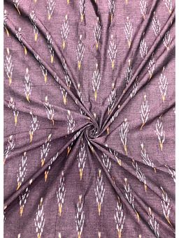 Palash - Purple Women Ikkat Hand Block Printed Cotton Unstitched Kurta