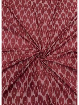 Palash - Maroon Women Ikkat Hand Block Printed Cotton Unstitched Kurta