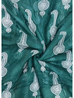 Palash - Green Hand Block Printed Kota Doria Unstitched Kurta