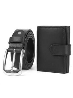Cimoni - Latest Men's Leather Belt With Wallet-Black