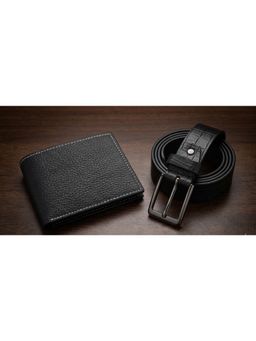 Cimoni - Latest Men's Leather Belt With Wallet-Black