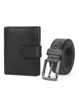 Cimoni - Latest Men's Leather Belt With Wallet-Black