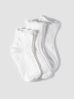 Cider - Solid Cable Women's Classic Knit Crew Socks White