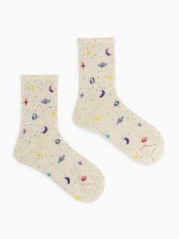Cider - Graphic Women's Soft Crew Socks Beige