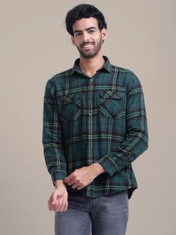 AM SWAN - Tartan Checks Casual Shirt for Men with Regular Fit