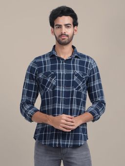 AM SWAN - Men's Casual Shirt with Classic Cotton Checks and Regular Fit