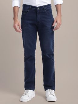 AM SWAN - Blue Stretchable Men's Jeans with a Clean Straight Fit