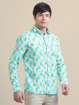 AM SWAN - Men's Rayon Shirt with Abstract Print