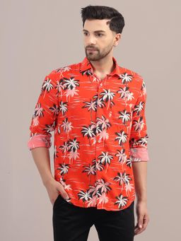 AM SWAN - Men's Rayon Shirt with Spread Collar