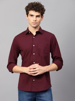 AM SWAN - Wine Casual Shirt for Men
