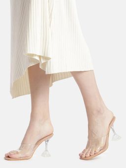 AXIUM - Nude Beige Transparent Hourglass Heels