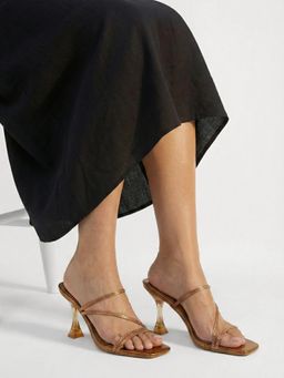 AXIUM - Women's Embellished Antique Gold Copper Hourglass Heels