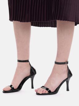 AXIUM - Black Ankle-Cuff Pencil Heels
