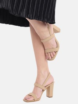 AXIUM - Women's Beige Block Heel Sandals