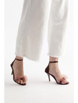 AXIUM - Women's Maroon Ankle-Cuff Pencil Bow Heels