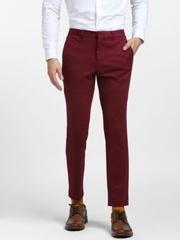 Jack & Jones - Maroon Mid Rise Suit Set Trousers