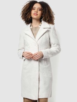 Campus Sutra - Womens White Regular Fit Long Coat