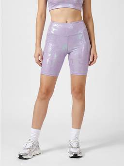 Fitkin - Women Luxe Lavender Snake Printed High-Waist Performance Shorts