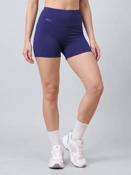 Fitkin - Women Navy Blue Mid-Thigh Training Shorts