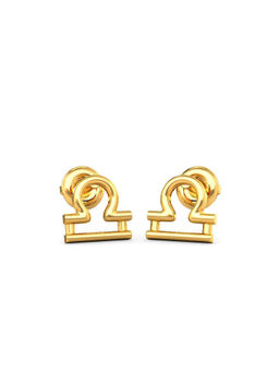 Candere by Kalyan Jewellers - 18K Yellow Gold Libra Stud Earring for Women