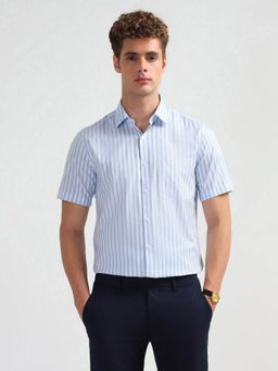 Arrow - Men Blue Liberty Regular Fit Vertical Striped Shirt