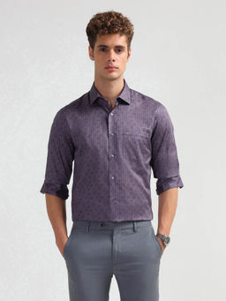 Arrow - Men Purple Liberty Regular Fit Satin Shirt