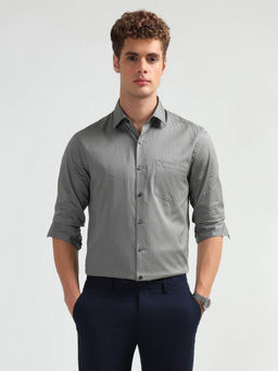 Arrow - Men Olive Manhattan Slim Fit Geometric Printed Shirt