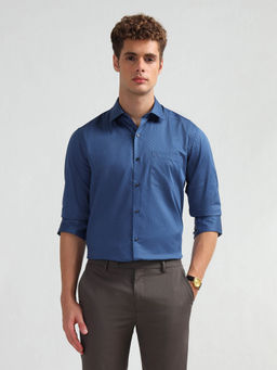 Arrow - Men Blue Manhattan Slim Fit Satin Shirt