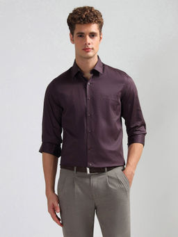 Arrow - Men Purple Manhattan Slim Fit Satin Shirt