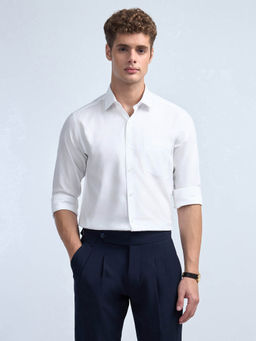 Arrow - Men White Manhattan Slim Fit Dobby Iconic Shirt