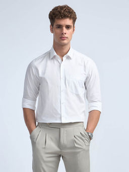 Arrow - Men White Manhattan Slim Fit Dobby Iconic Shirt