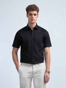 Arrow - Men Black Liberty Regular Fit Dobby Iconic Shirt