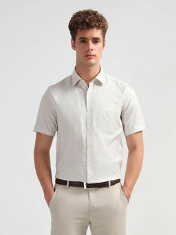 Arrow - Men Beige Pure Cotton Liberty Regular Fit Shirt