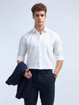 Arrow - Men White Manhattan Slim Fit Dobby Iconic White Shirt