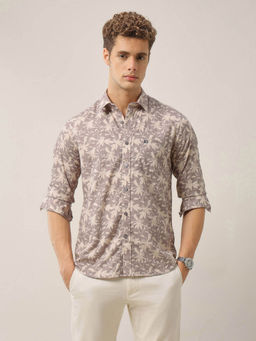 Arrow Sports - Men Mauve Slim Fit Floral Printed Shirt