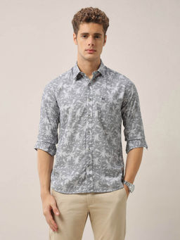 Arrow Sports - Men Grey Slim Fit Floral Printed Shirt