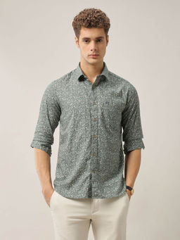 Arrow Sports - Men Green Slim Fit Tropical Printed Shirt