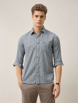 Arrow Sports - Men Grey Slim Fit Tropical Printed Shirt
