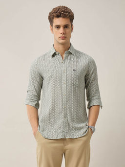 Arrow Sports - Men Green Slim Fit All Over Printed Shirt