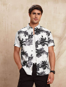 U.S. Polo Assn. Denim Co. - Men White Slim Fit Floral Printed Shirt