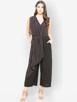 Gipsy - Black Striped Georgette Jumpsuit