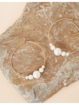 Accessorize London - Womens Oversized Pearl Hoop Earring Pearl