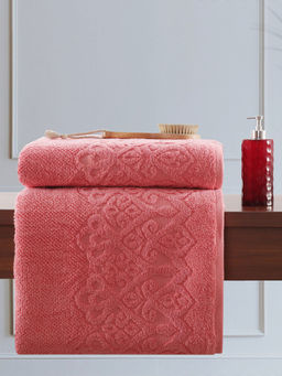 Maspar - Colorart Windsor 550 GSM Cotton Self Jacquard Mango Bath Towel