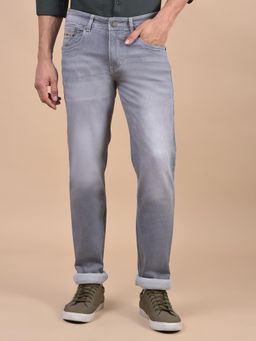 Cantabil - Men Solid Grey Casual Ultra Narrow Jeans