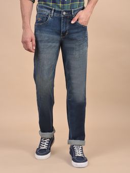 Cantabil - Men Solid Blue Casual Ultra Narrow Jeans