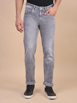 Cantabil - Men Solid Grey Casual Ultra Narrow Jeans