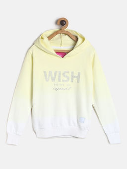 Tales & Stories - Girl's Yellow Cotton Poly Printed Sweatshirt
