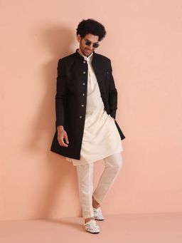 KISAH - Black Sherwani Kurta with Trouser