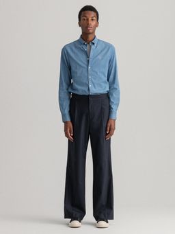 GANT - Men Blue Solid Slim Fit Shirt