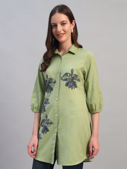 Cantabil - Green Printed Regular Fit Tunic